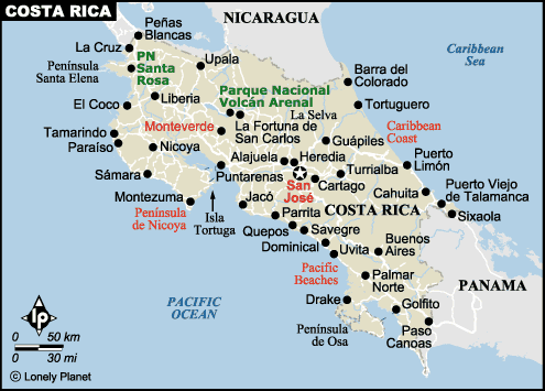 costa rica map